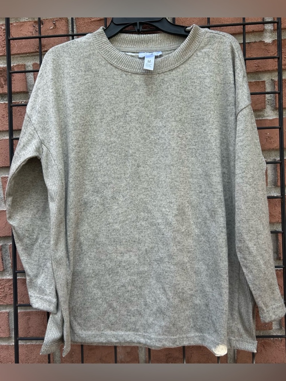 just be Light Gray Crewneck Sweater